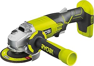 Cordless angle grinder with a yellow and black design, suitable for cutting and grinding.