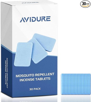 A box of Avidure mosquito repellent incense tablets, containing 30 tablets.