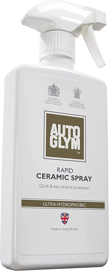 Bottle of AutoGlym ceramic spray with a trigger spray nozzle.